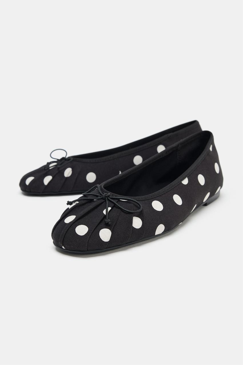 POLKA DOT BALLET FLATS WITH BOW