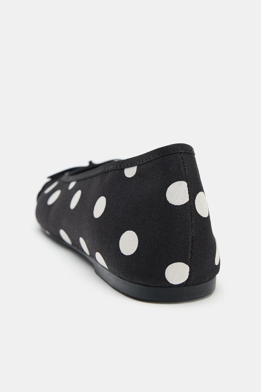 POLKA DOT BALLET FLATS WITH BOW