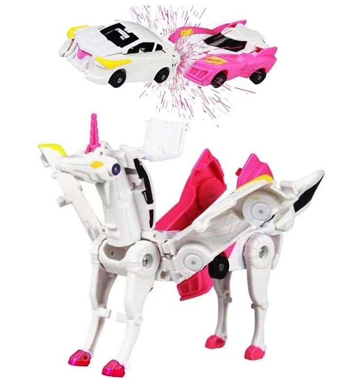 Unicorn Collision Transforming Cars Toy