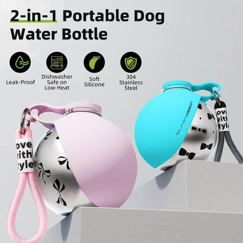 10oz Stainless Steel Dog Water Bottle