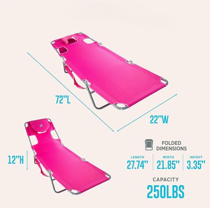 Foldable And Portable Reclining Outdoor Tanning Chair