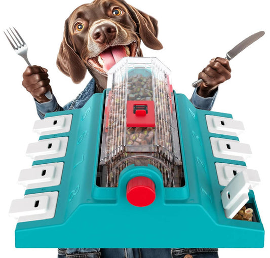 Paw-Activated Rolling Dog Puzzle Feeder Toy