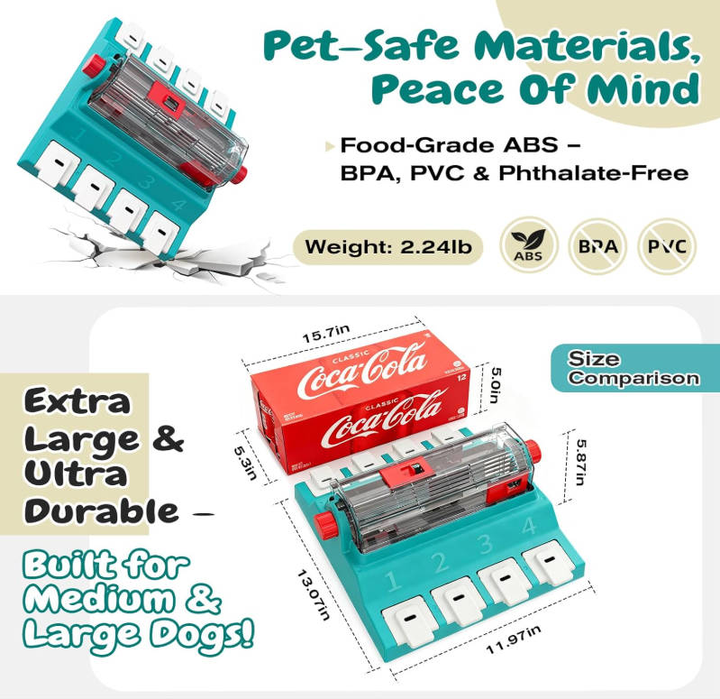 Paw-Activated Rolling Dog Puzzle Feeder Toy