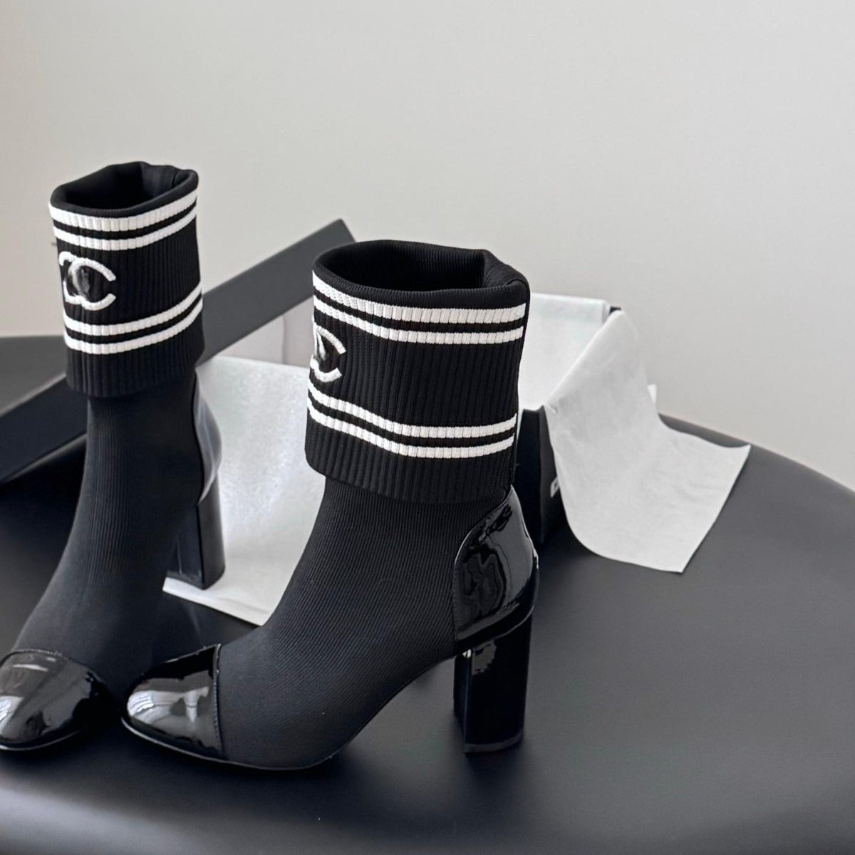 Monroe Knit Sock Heel Boots