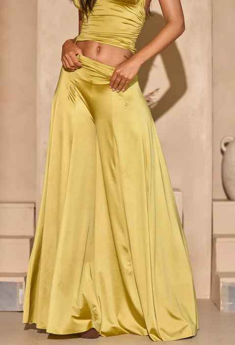SLINKY TOP+WIDE LEG PANT
