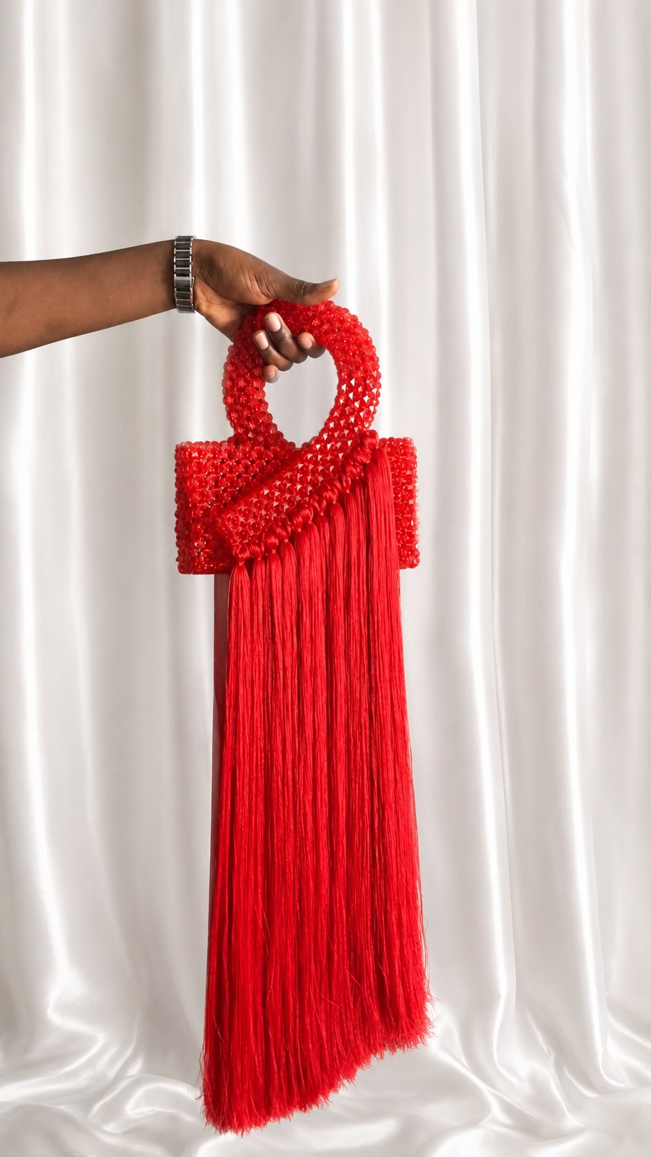 Woven Tassel Clutch