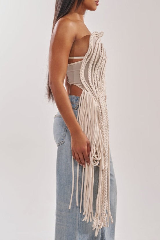 CUTTING YOU OFF MESH ROPE CORSET