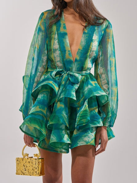 Sea Breeze Ruffle Mini Dress