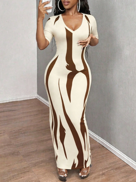 Women's Summer Sexy Graphic Fitted Print Short Sleeve
