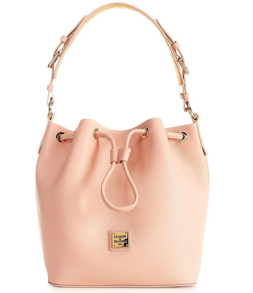 Leather Drawstring Shoulder Bucket Bag