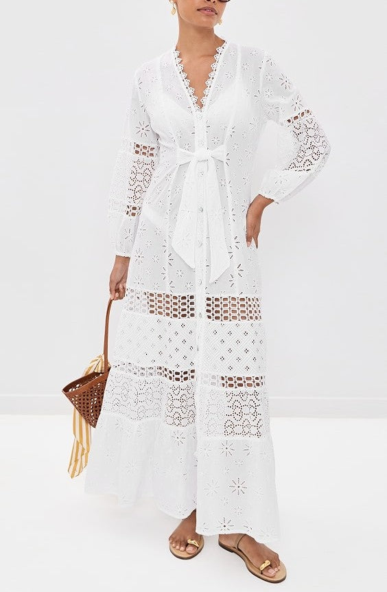 Embroidered Openwork Dress