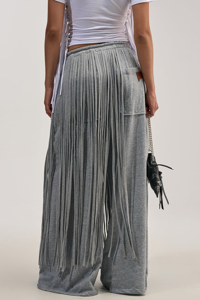 FRINGE WIDE LEG JOGGER