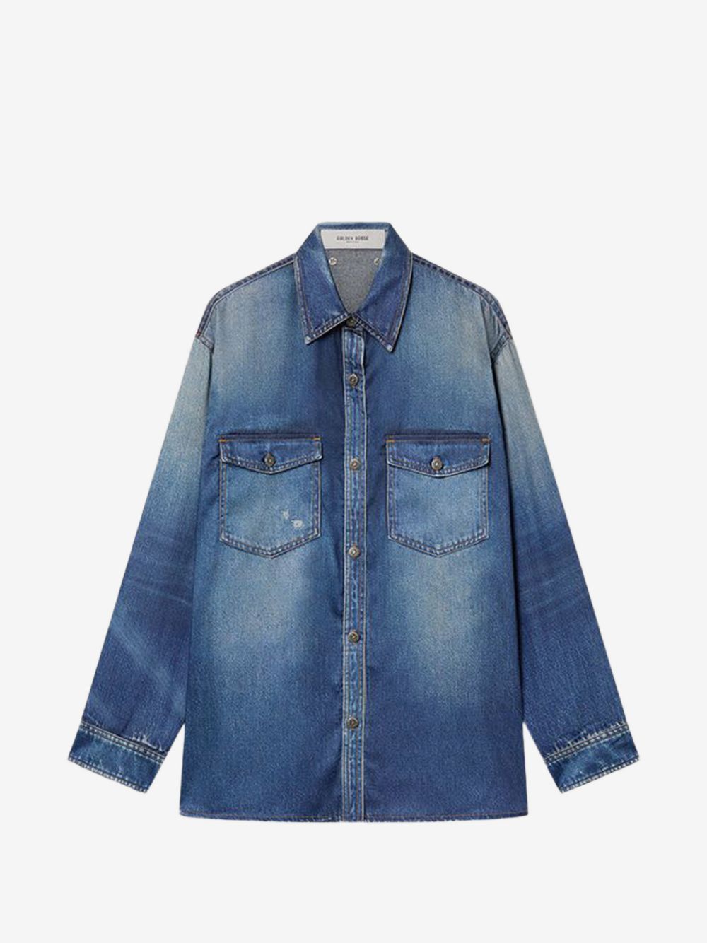 Denim-Style Silk Shirt