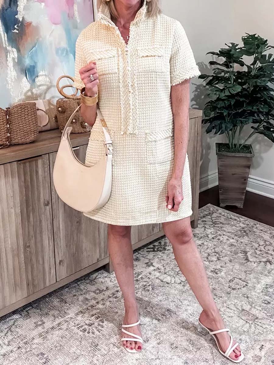 Teed Short-sleeved Straight Dress