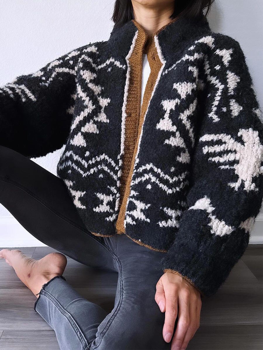 Reversible Padded Knitted Cardigan
