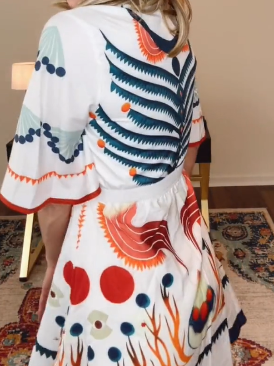 Adorable Printed Vacation Dress