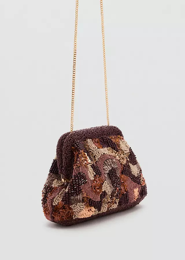 Multicoloured Beaded Clutch Bag