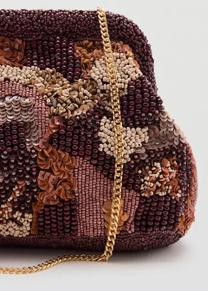 Multicoloured Beaded Clutch Bag