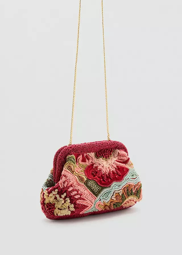 Multicoloured Beaded Clutch Bag