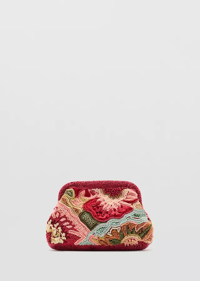 Multicoloured Beaded Clutch Bag