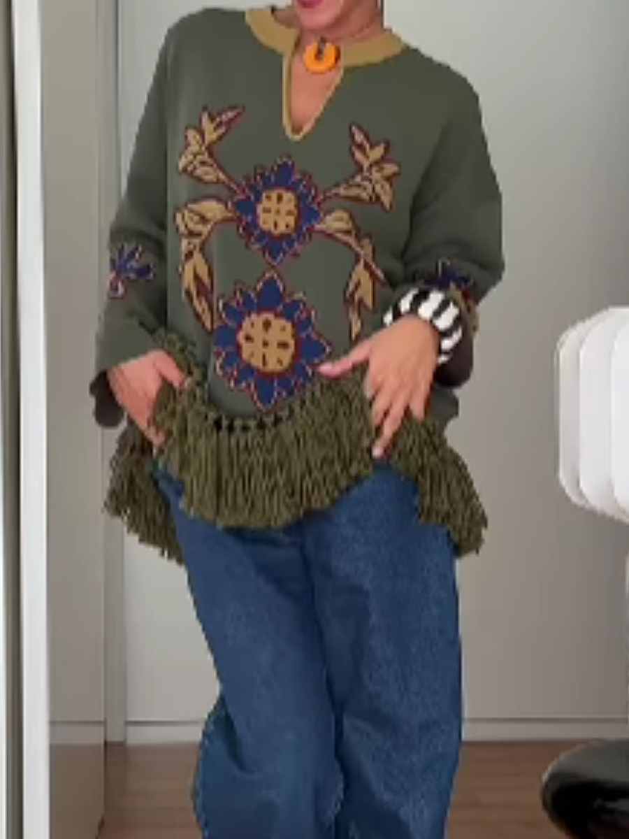 Knit Fringed Top