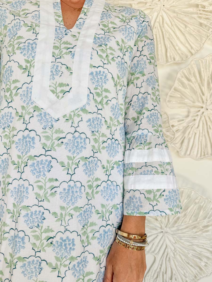 Printed Patchwork Slit Hem Maxi Dress