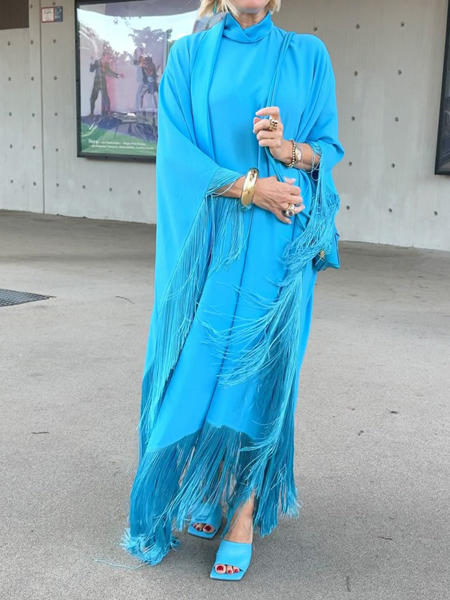 Elegant Fringed Maxi Dress