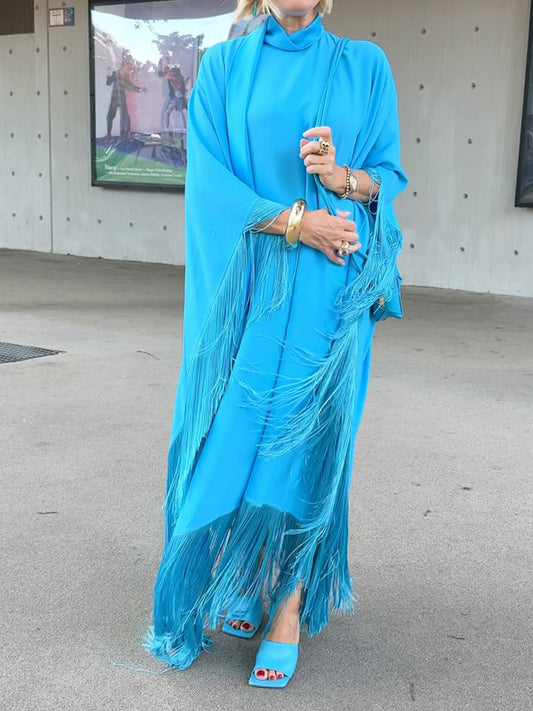 Elegant Fringed Maxi Dress