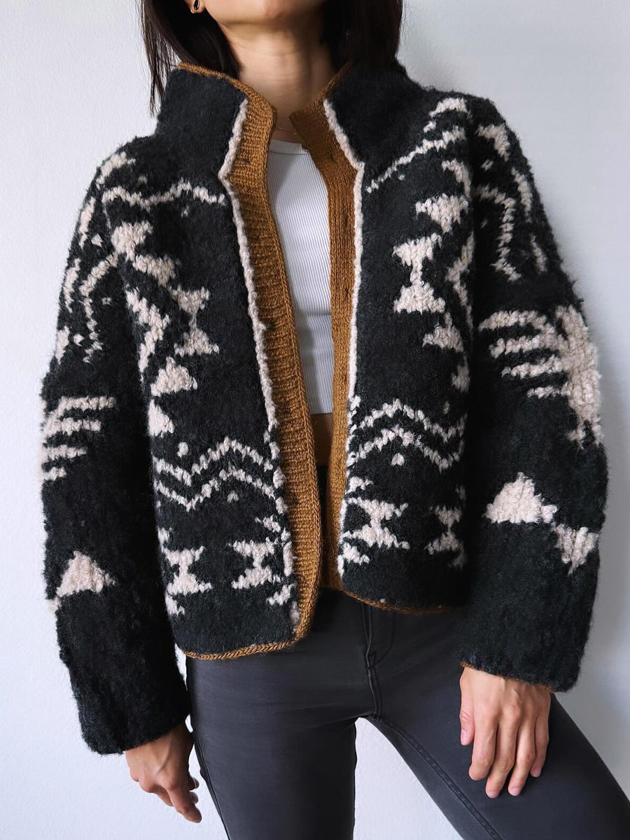 Reversible Padded Knitted Cardigan