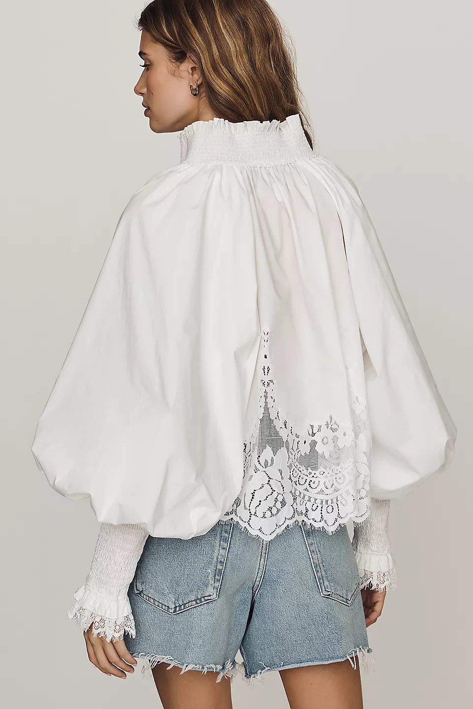 Mare Mare Lace Inset Long-Sleeve Blouse