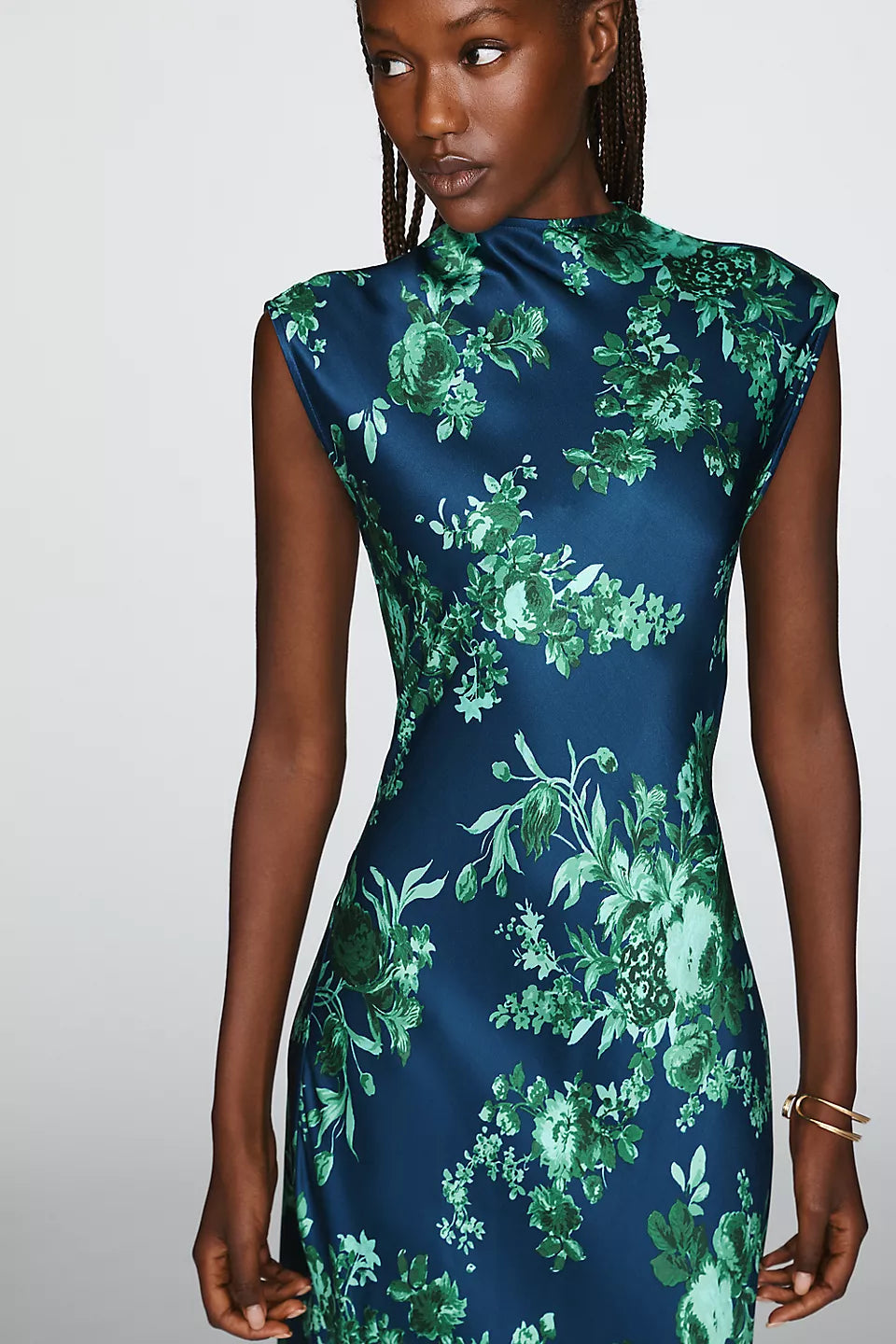 Maeve Charlette Mock-Neck Midi Slip Dress