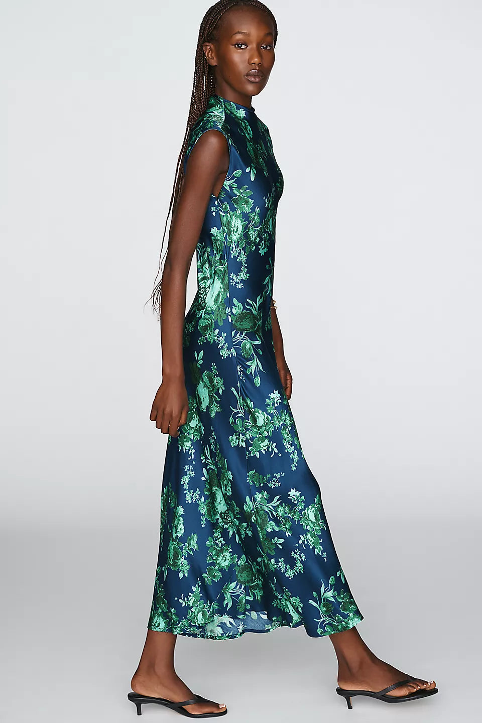 Maeve Charlette Mock-Neck Midi Slip Dress