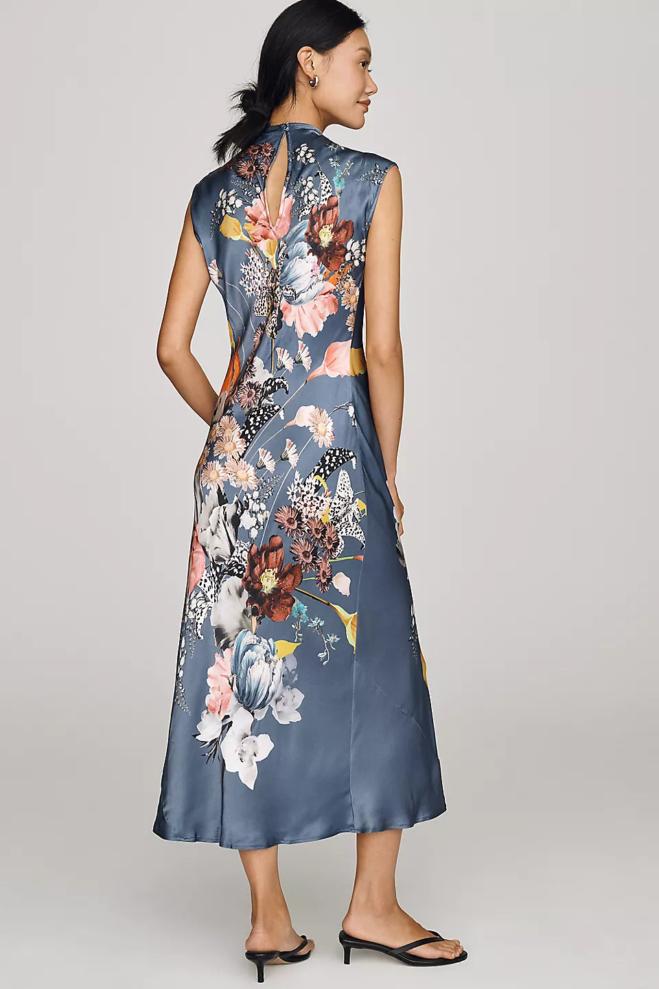 Maeve Charlette Mock-Neck Midi Slip Dress