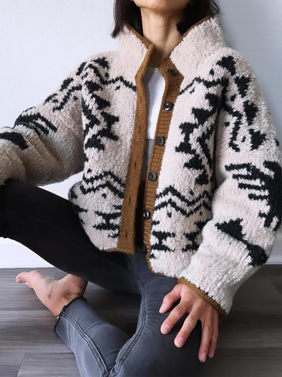 Reversible Padded Knitted Cardigan