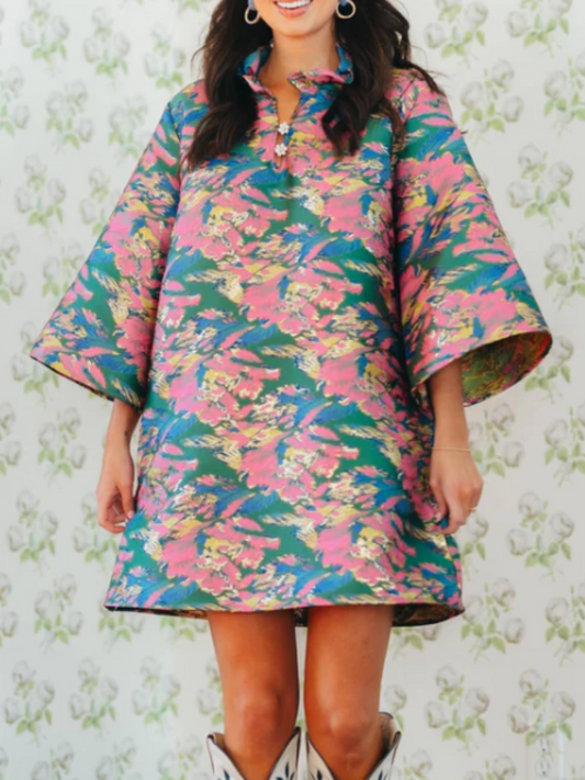 V-neck Printed Dress