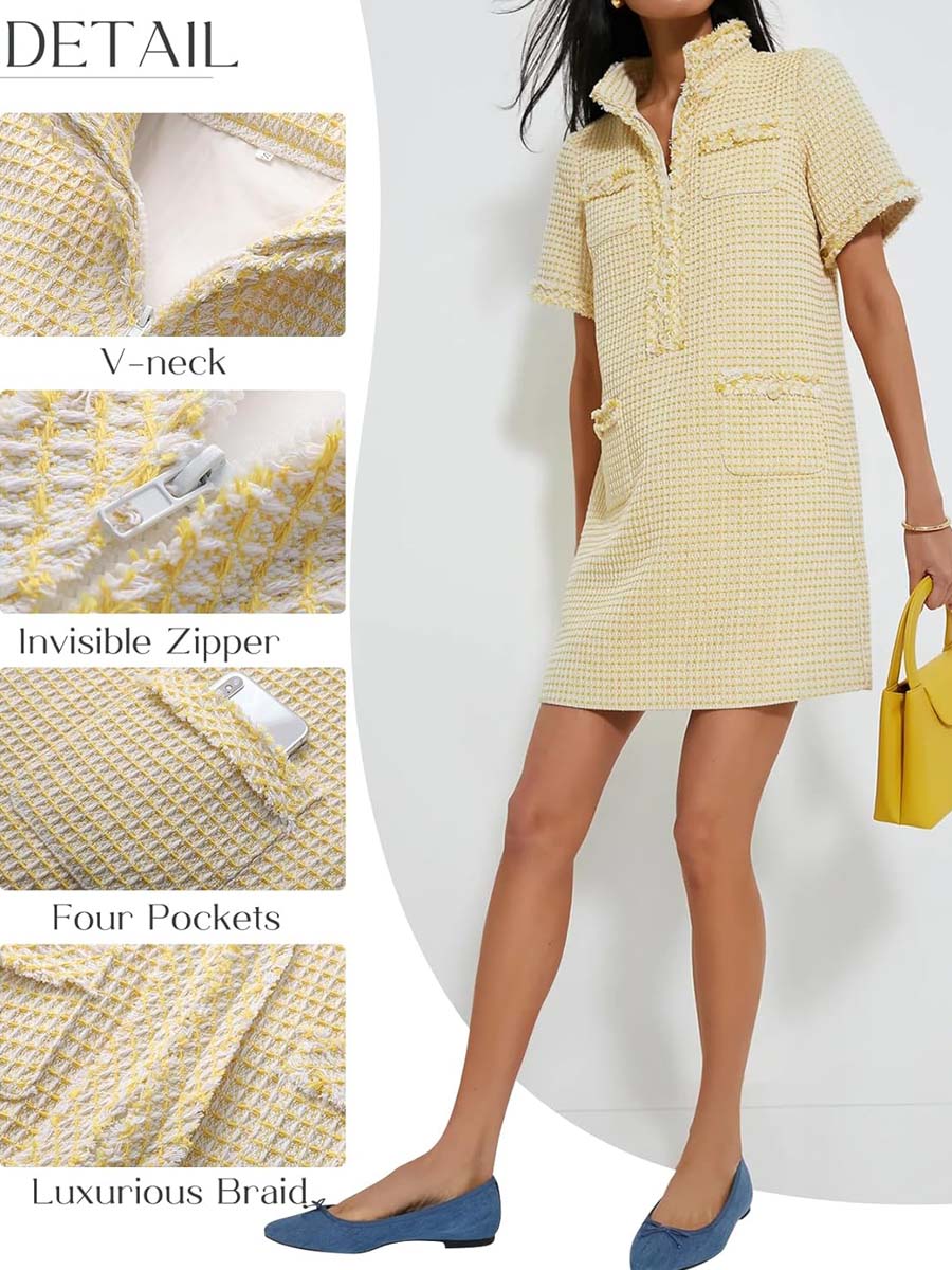 Teed Short-sleeved Straight Dress