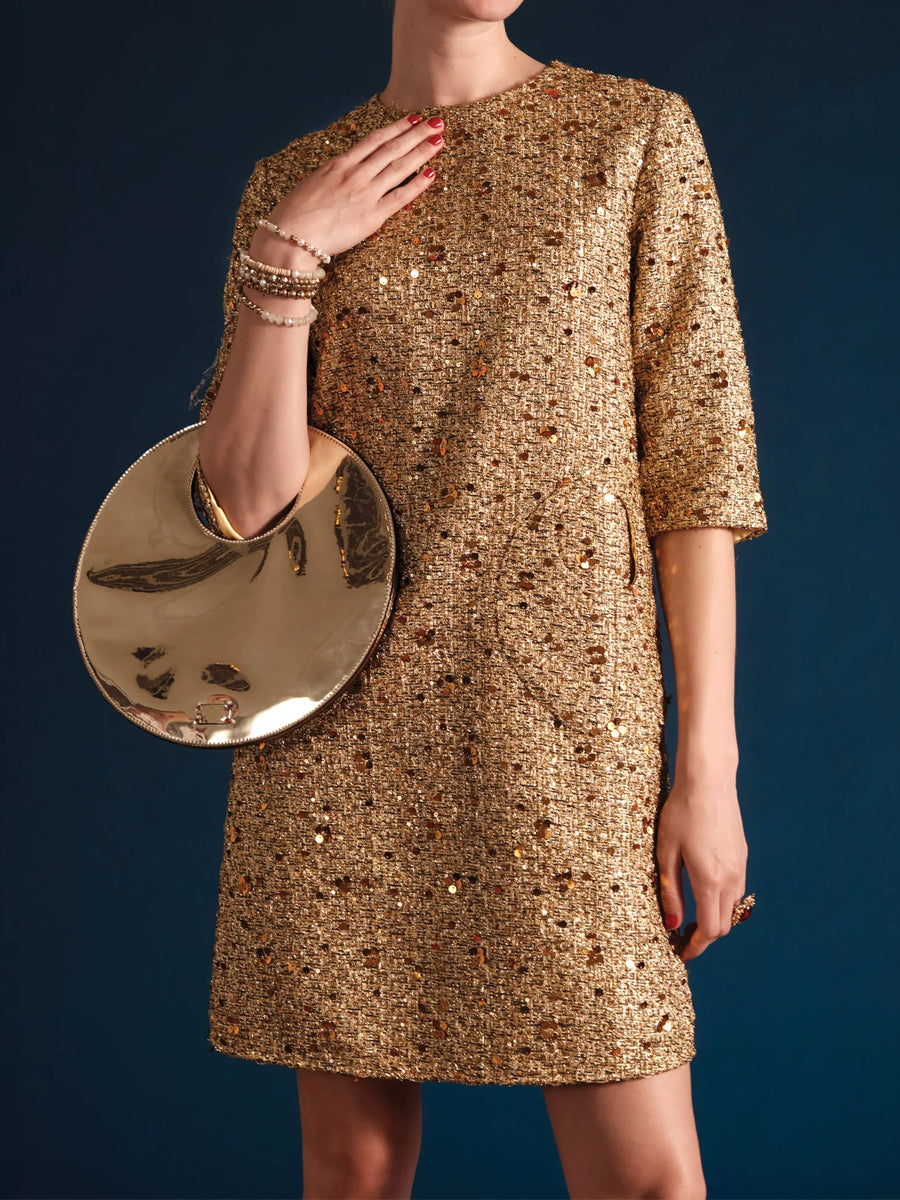 Sequined Straight-fitted Midi Dress