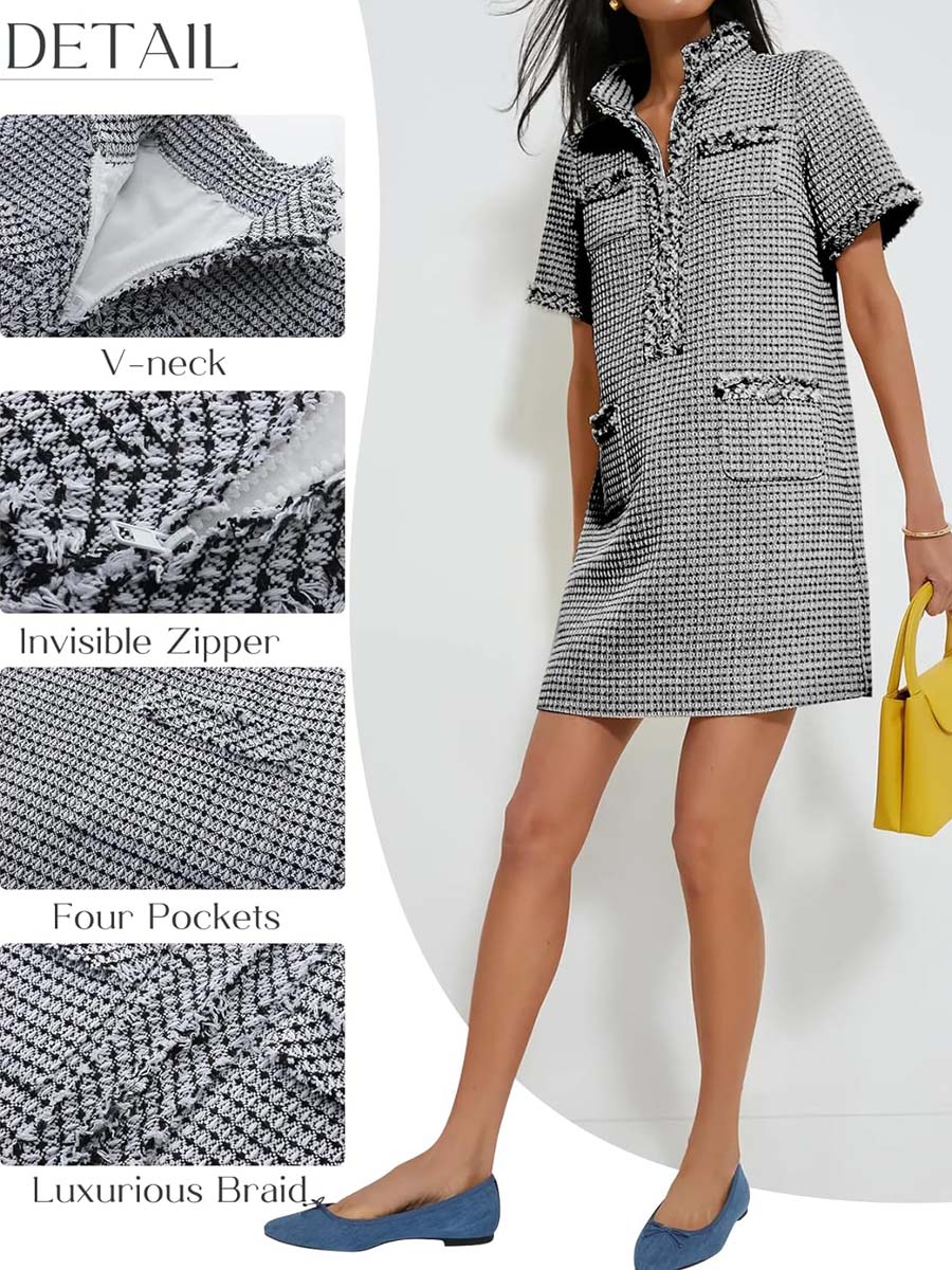 Teed Short-sleeved Straight Dress