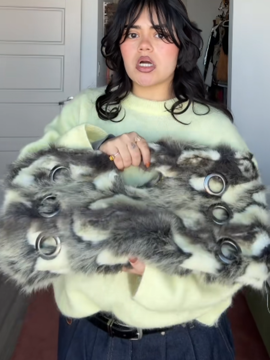 Faux Fur Metal Ring Tote