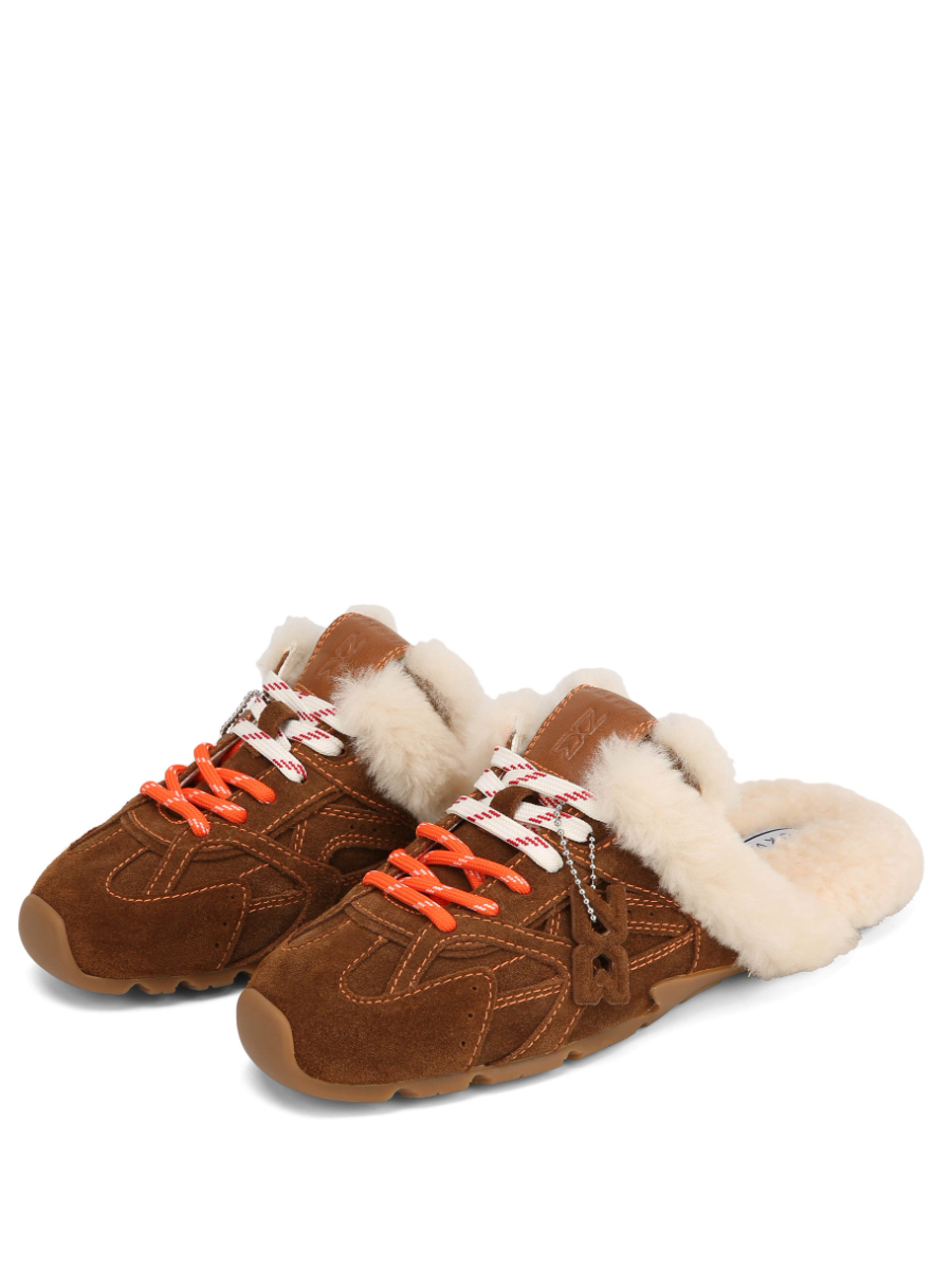 Suede Two-tone Lace Design Warm Shoes