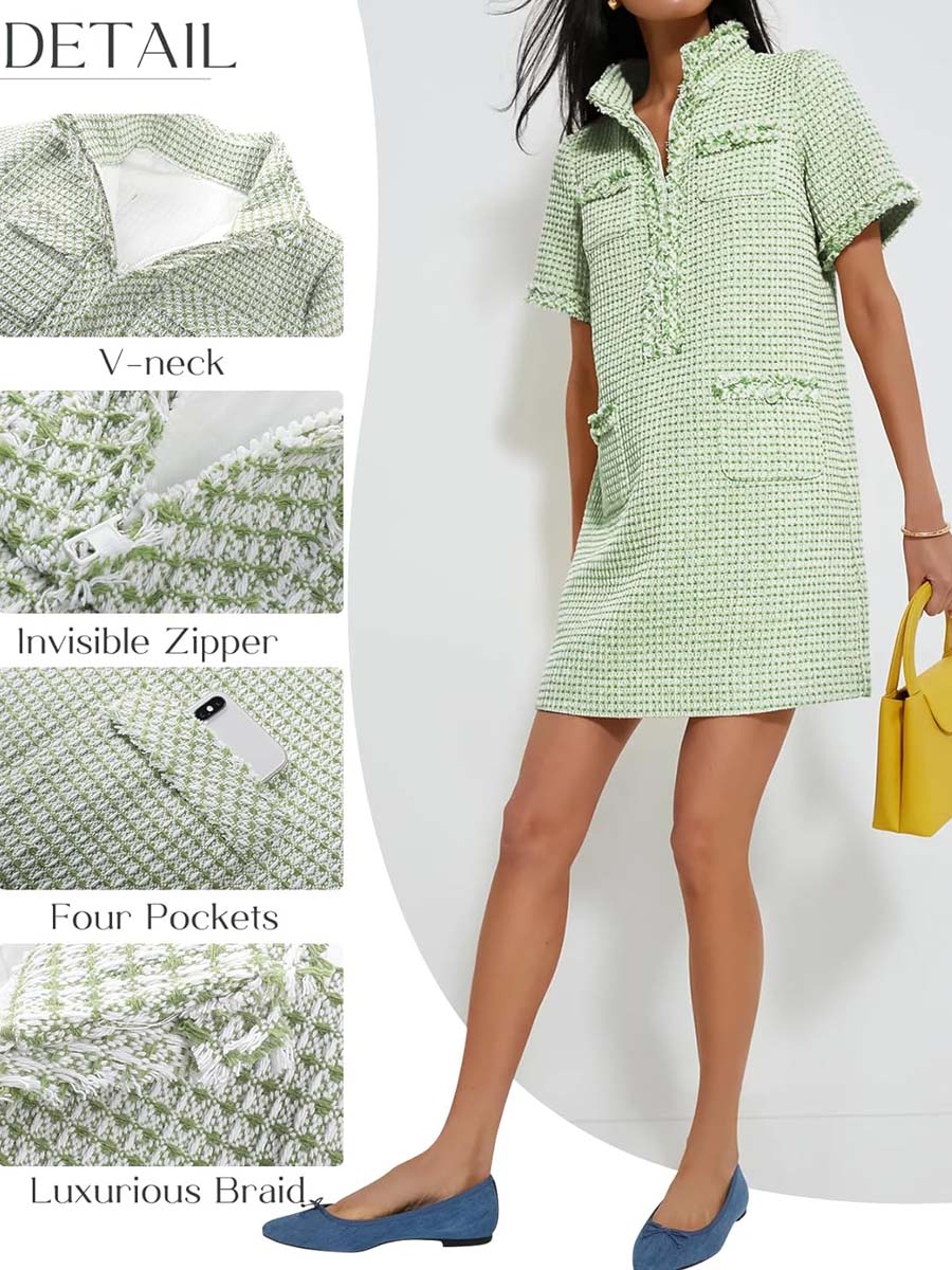 Teed Short-sleeved Straight Dress