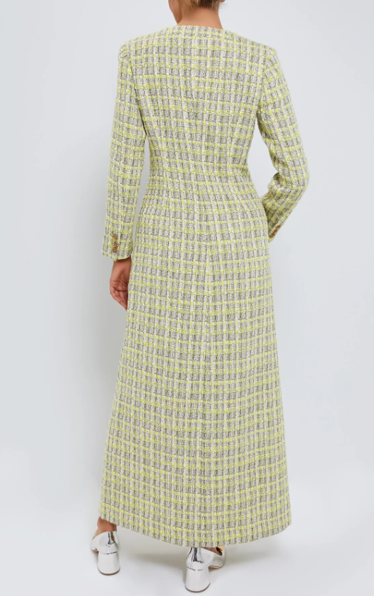 The Demure Tweed Maxi Dress