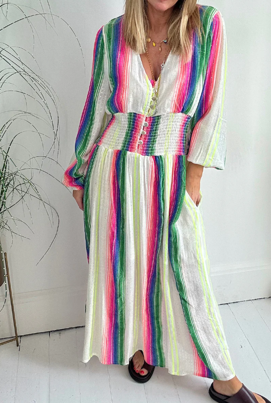 Colorful Striped Maxi Dress