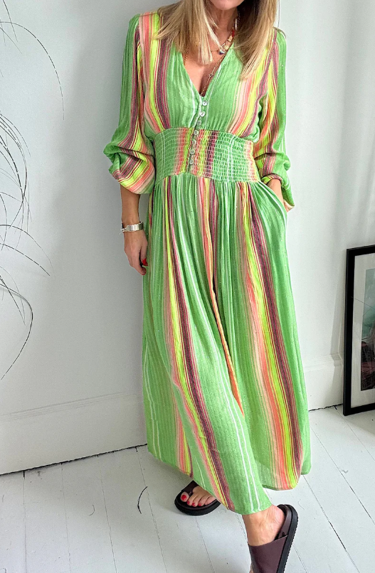 Colorful Striped Maxi Dress