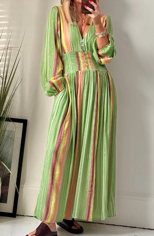 Colorful Striped Maxi Dress