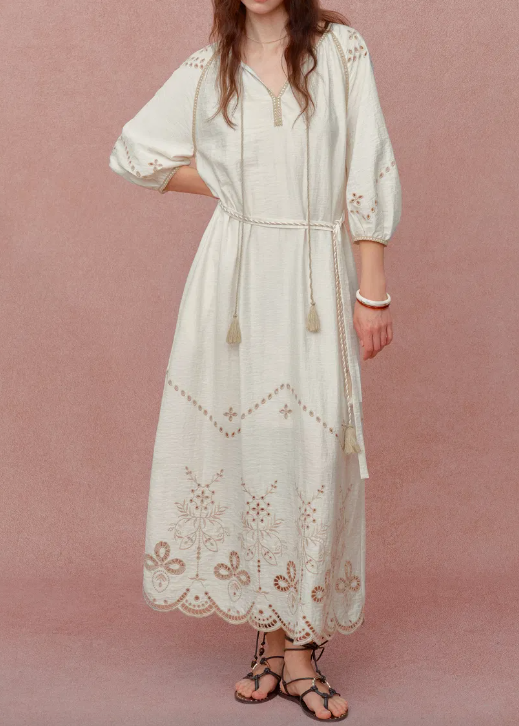 Chic Embroidery Midi Dress