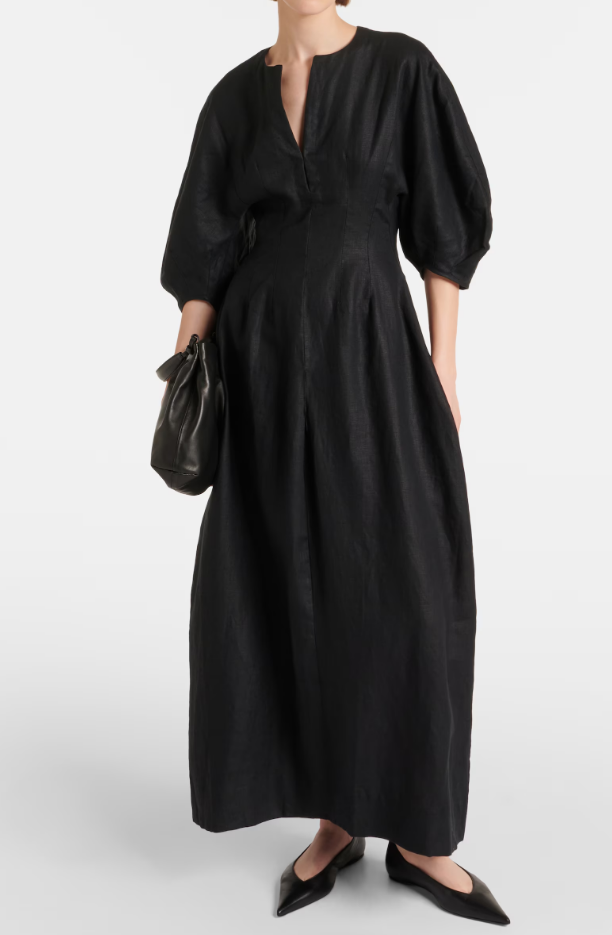 Chic Linen Balloon Dress