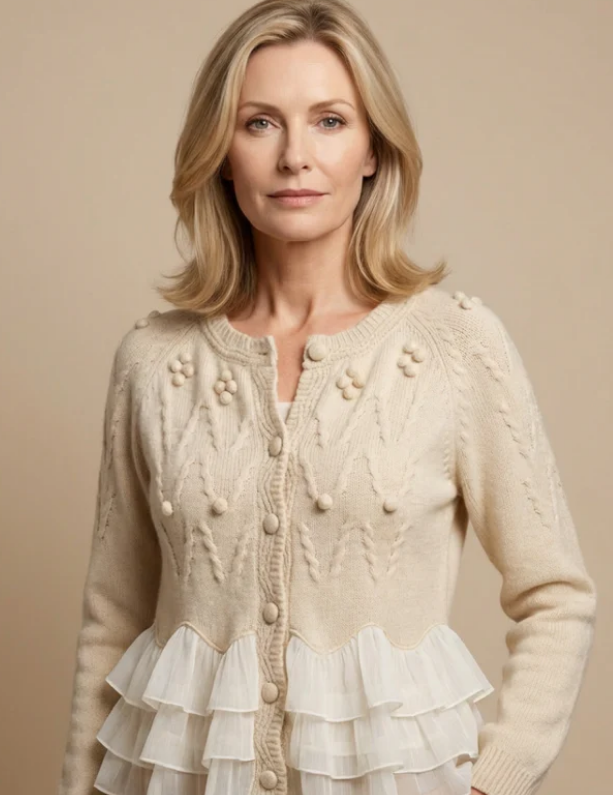 Classy Ruffle Knit Cardigan