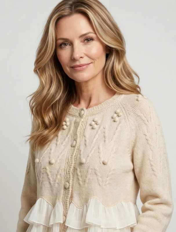 Classy Ruffle Knit Cardigan