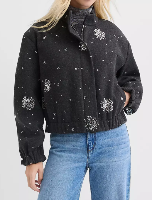 Sequin Bomber Jacket